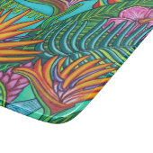 Tropische Pareltjes Glass Cutting Board Snijplank (Hoek)