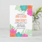 tropische paren WEDDING SHOWER luau, uitnodiging 1 (Staand voorkant)