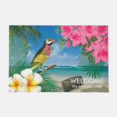 Tropische parkiet bij het strand deurmat (Voorkant)