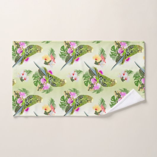 Tropische parkieten bad handdoek (Handdoek)