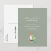 Tropische Parrot Beach Bruiloft Save the Date Aankondigingskaart (Voorkant / Achterkant)