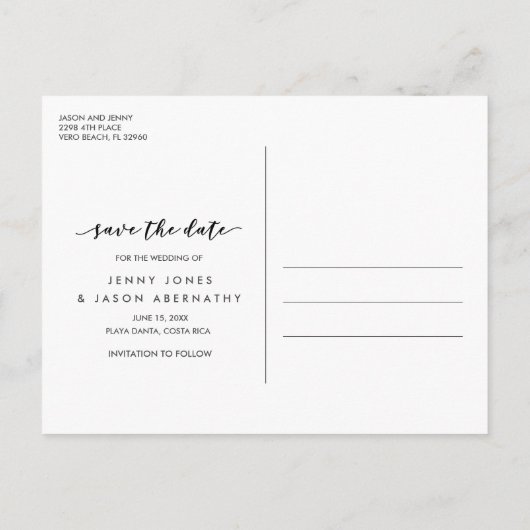 Tropische Parrot Beach Bruiloft Save the Date Aankondigingskaart (Achterkant)