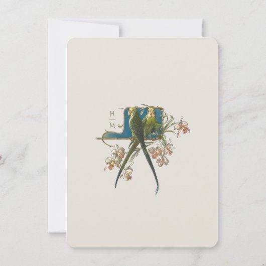 Tropische Parrot Bruiloft RSVP Kaart (Achterkant)