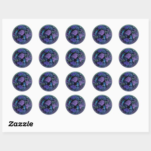 Tropische parrot Paradise Round Stickers (Vel)