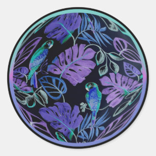 Tropische parrot Paradise Round Stickers