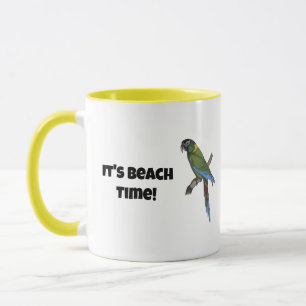 Tropische Parrot Schilderij voor Vogel- of Strandl Mok