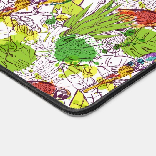 Tropische parrots bureaumat (Hoek)