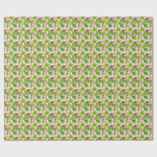 Tropische parrots cadeaupapier (Vlak)