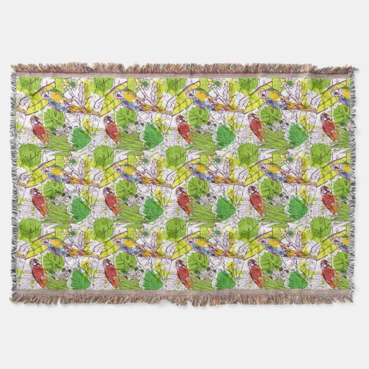 Tropische parrots deken (Voorkant)