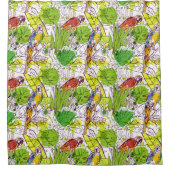 Tropische parrots douchegordijn (Voorkant)