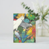 Tropische parrots en Bromeliads Briefkaart (Staand voorkant)