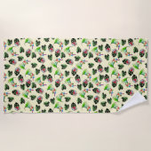 Tropische parrots en Floral Pattern Strandlaken (Voorkant)