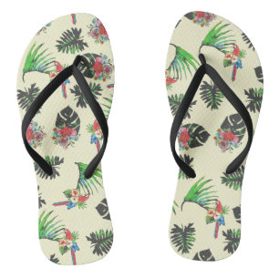 Tropische parrots en Floral Pattern Teenslippers