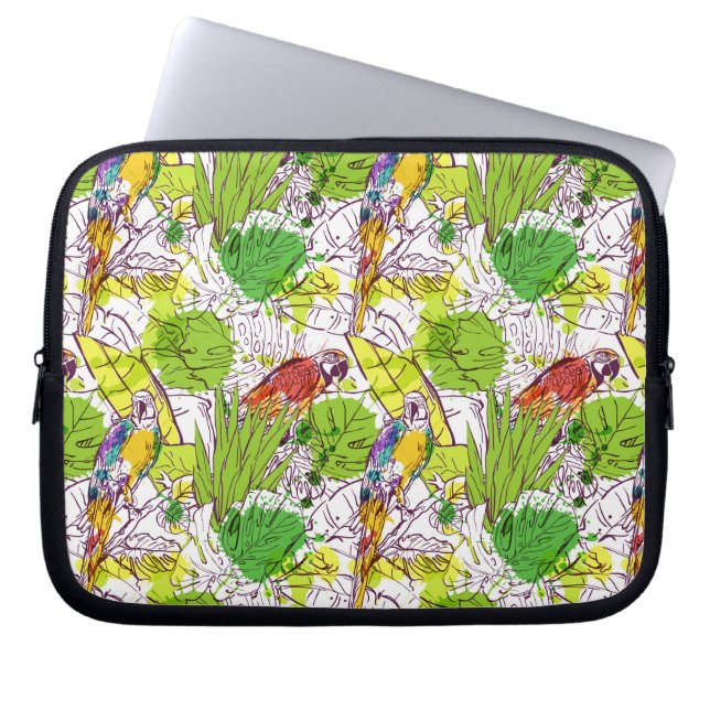 Tropische parrots laptop sleeve (Voorkant)