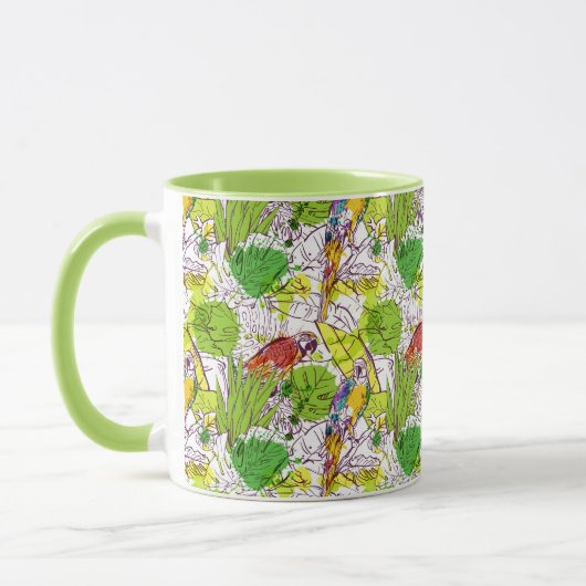 Tropische parrots mok (Links)