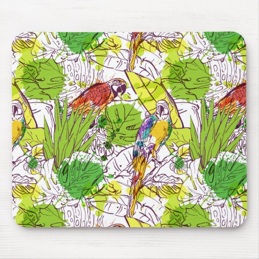 Tropische parrots muismat (Voorkant)