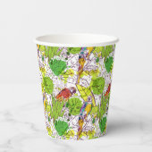 Tropische parrots papieren bekers (Achterkant)