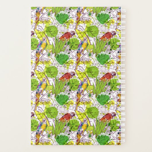 Tropische parrots planner (Achterkant)