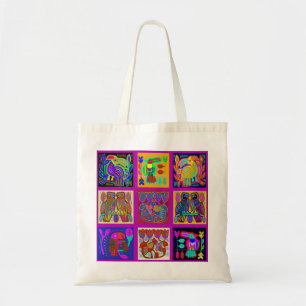 Tropische parrots Quilt Tote Bag