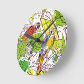 Tropische parrots ronde klok (Hoek)