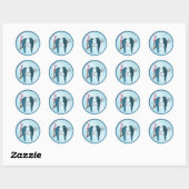 Tropische parrots ronde sticker (Vel)