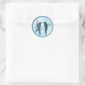 Tropische parrots ronde sticker (Tas)