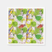 Tropische parrots servet (Voorkant)