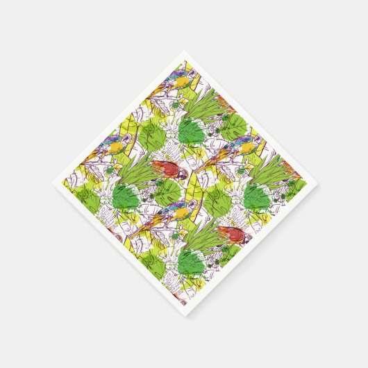 Tropische parrots servet (Hoek)