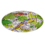 Tropische parrots snijplank (Hoek)