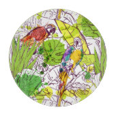 Tropische parrots snijplank (Voorkant)