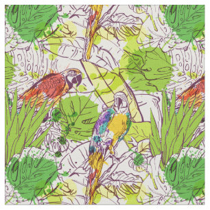 Tropische parrots stof