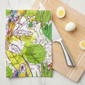 Tropische parrots theedoek (Quarter Fold)