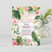 Tropische partij 40th Birthday Invitation Kaart (Staand voorkant)