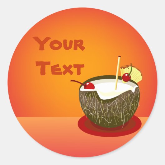 Tropische partij Coconut Drink Sticker (Voorkant)