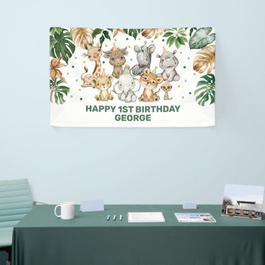 Tropische partij dierlijk Oerwoud Wilde een eerste Spandoek (Beurs)
