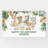 Tropische partij dierlijk Oerwoud Wilde een eerste Spandoek (Horizontaal)