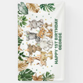 Tropische partij dierlijk Oerwoud Wilde een eerste Spandoek (Verticaal)