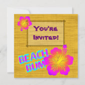 Tropische partij Hibiscus - Aangepaste uitnodiging (Voorkant)