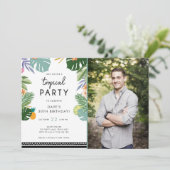Tropische partij Luau Aloha Man Birthday Uitnodigi Kaart (Staand voorkant)