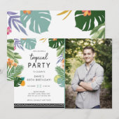 Tropische partij Luau Aloha Man Birthday Uitnodigi Kaart (Voorkant / Achterkant)