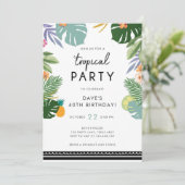 Tropische partij Luau Aloha Mannen Verjaardagsuitn Kaart (Staand voorkant)