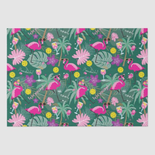 🤩 Tropische partij met pickleball, Tissuepapier (Voorkant)