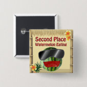 Tropische partij Tiki 2e plaats Watermeloen Vierkante Button 5,1 Cm (Voorkant /achterkant)
