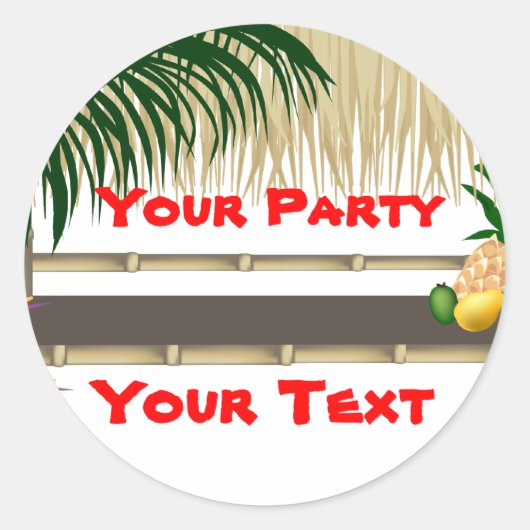 Tropische partij Tiki Hut Sticker 2 (Voorkant)