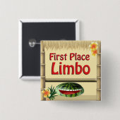 Tropische Partij Tiki Limbo Button 1e plaats (Voorkant /achterkant)