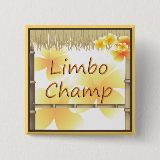 Tropische Partij Tiki Limbo Champ Button (Voorkant)