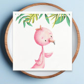 Tropische partij voor schattige zomerroze flamingo servet