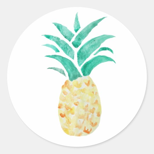 Tropische partijsensatoren ananas ronde sticker (Voorkant)