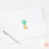 Tropische partijsensatoren ananas ronde sticker (Envelop)
