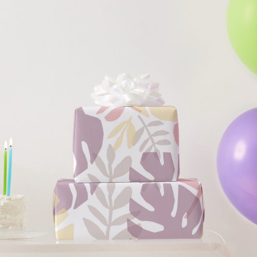 Tropische pasta gele lavendel monstera blaast cadeaupapier (Feestgeschenken)